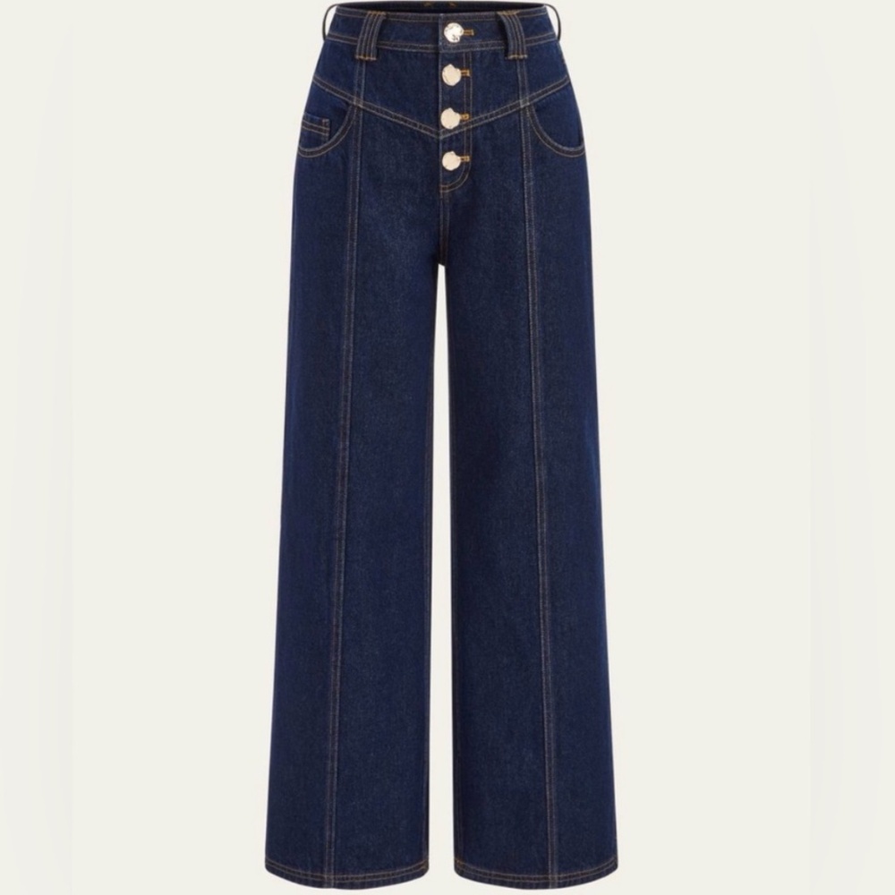 Commense Dark Blue Wide Leg High-Rise Jeans